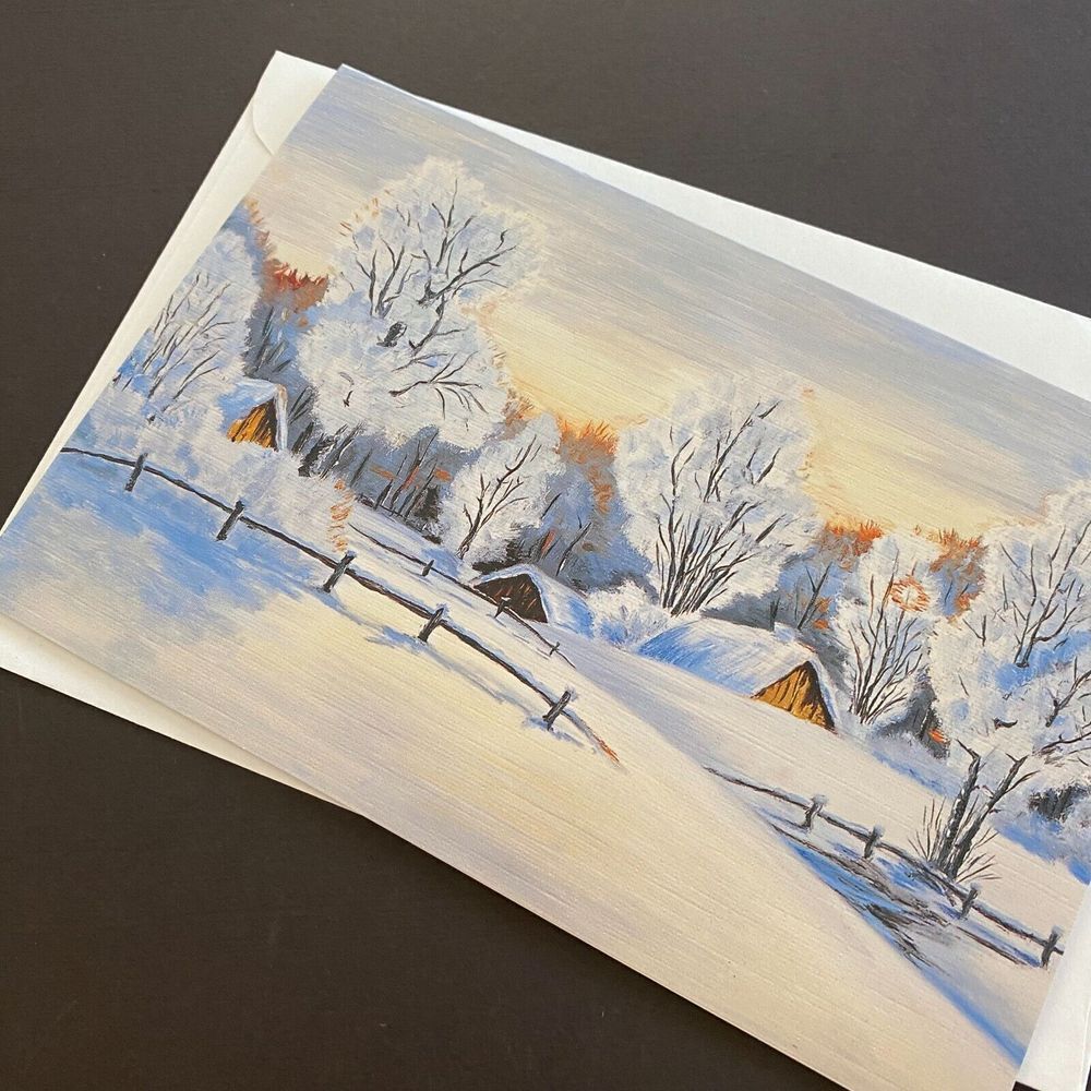MFPA USA Serene Winter by Jan Sporek Merry Christmas Greeting Card with Envelope